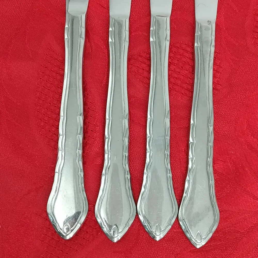 4X BK Oneida Community SATINIQUE Like READ Stainless Butter Dinner Knives